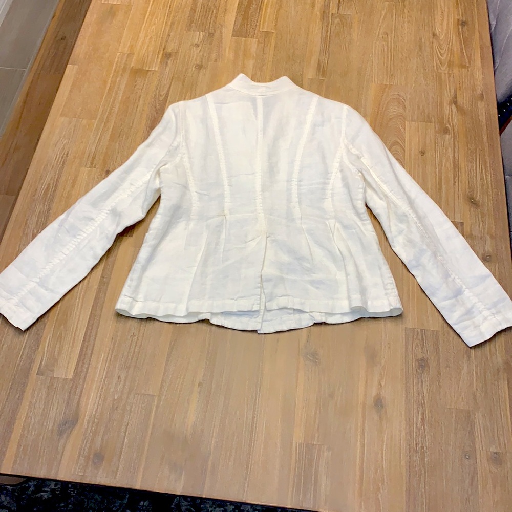 Eileen Fisher White Linen Top Jacket - Picture 2 of 6